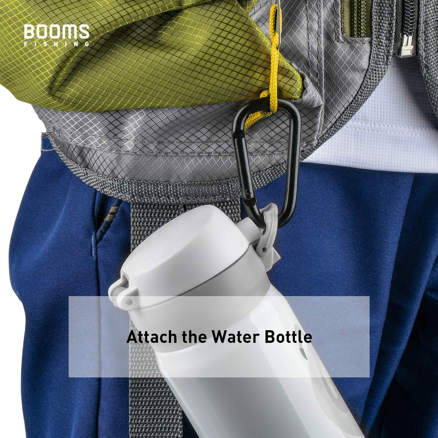 Booms Fishing CC2 Carabiner Clip, 2.3" Small Carabiner Keychain, Multi-use Aluminium D Ring Caribeener Clips, 6 Pack Black