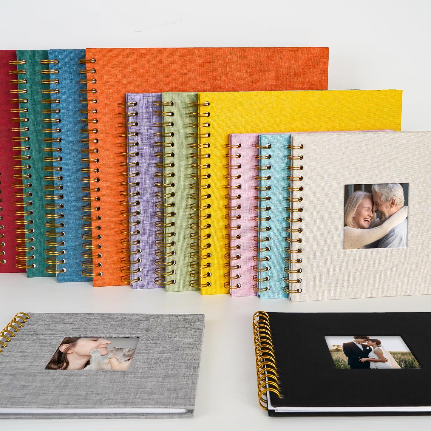 Yopih Linen Covered Scrapbook Photo Album, 8x8 Inches with Hardcover Kraft White Pages - Ideal for Travel, Wedding, Guest Book, Christmas, Baby Shower (20 Sheets/40 Pages)