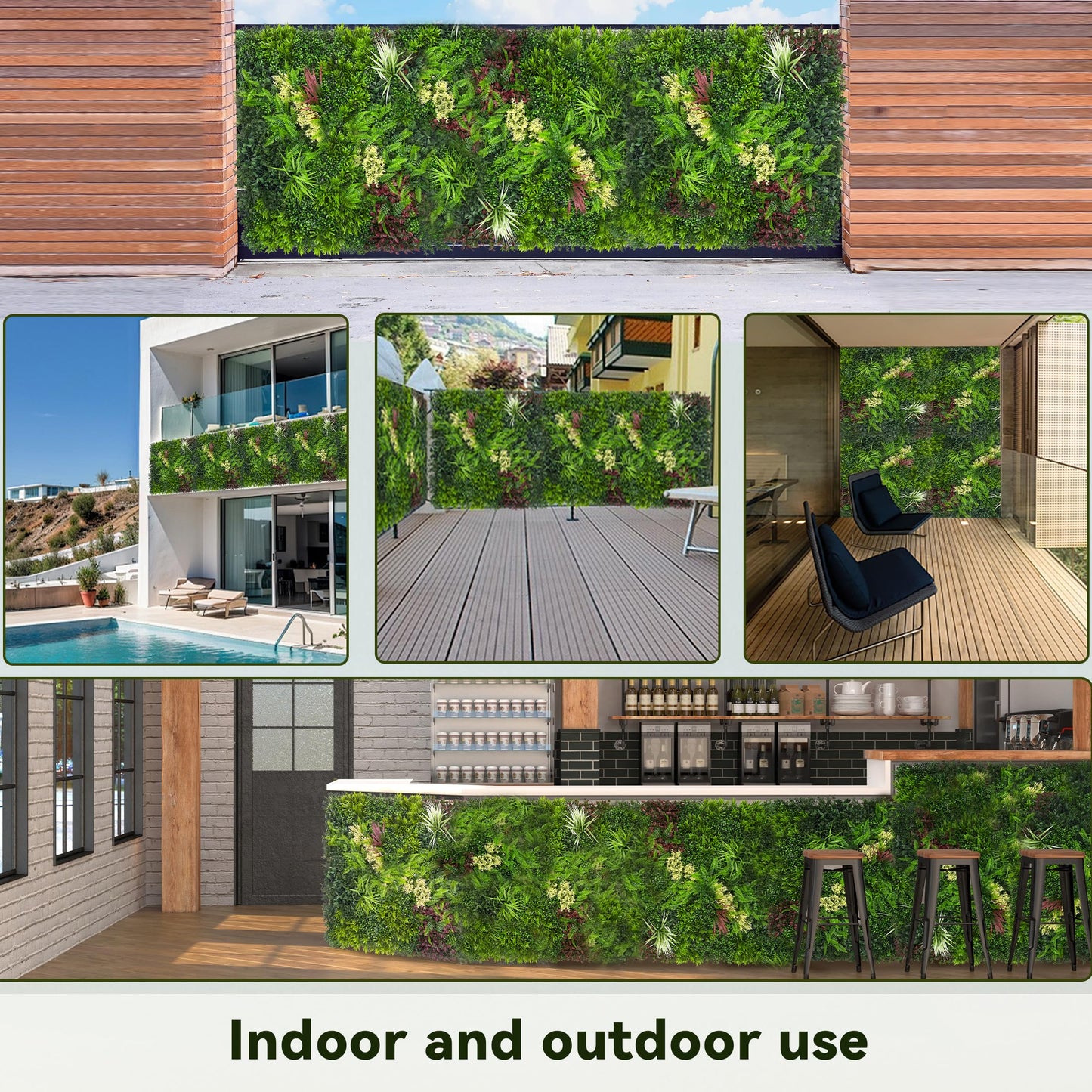 DOPGIB Artificial Grass Wall Boxwood Plant Panel: 20"x20"(24P) UV Resistant Green Leaves Faux for Interior Wall Backdrop,Garden and Indoor Outdoor Wall&Fence Covering Privacy,Party Wall Fence Decor