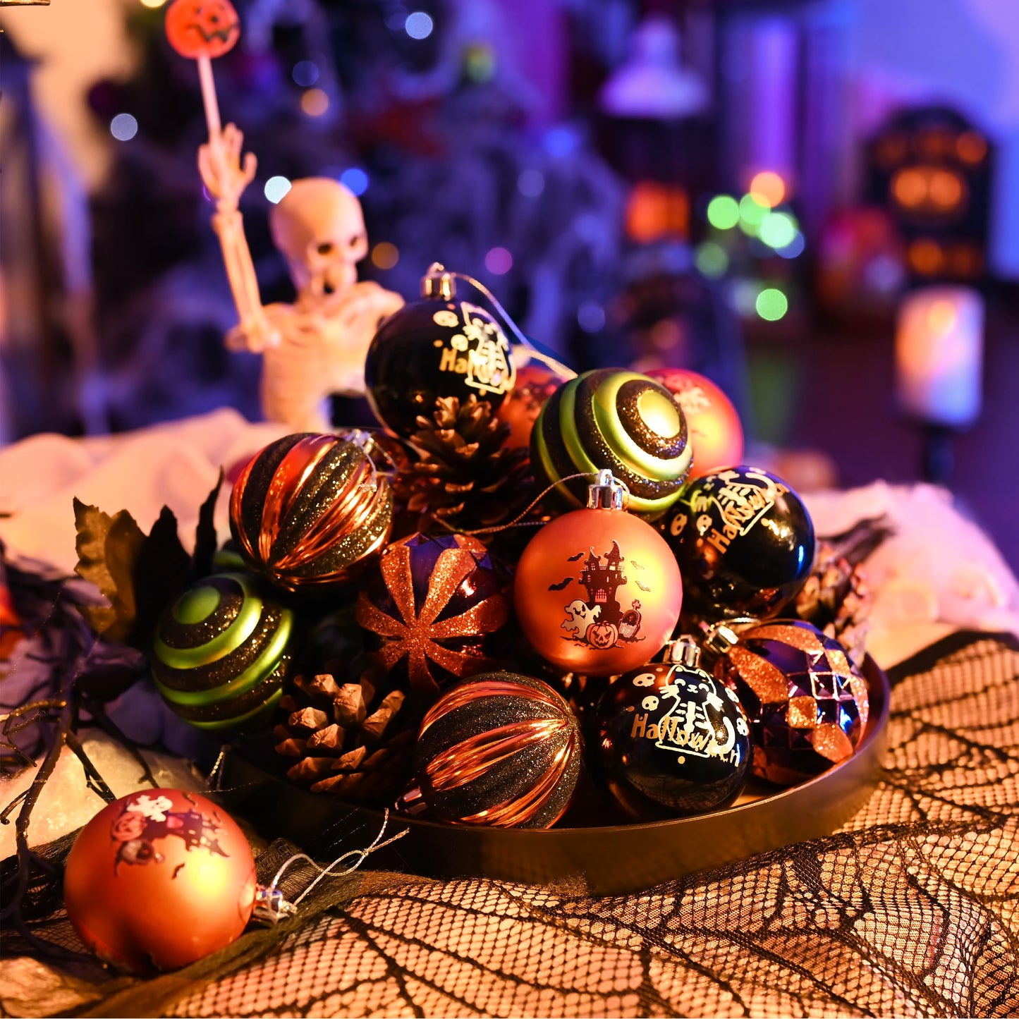 Valery Madelyn Halloween Decorations Value Bundle (2 Items), 40ct & 16ct Halloween Ornaments Tree Decorations for Holiday Party Indoor Home Decor