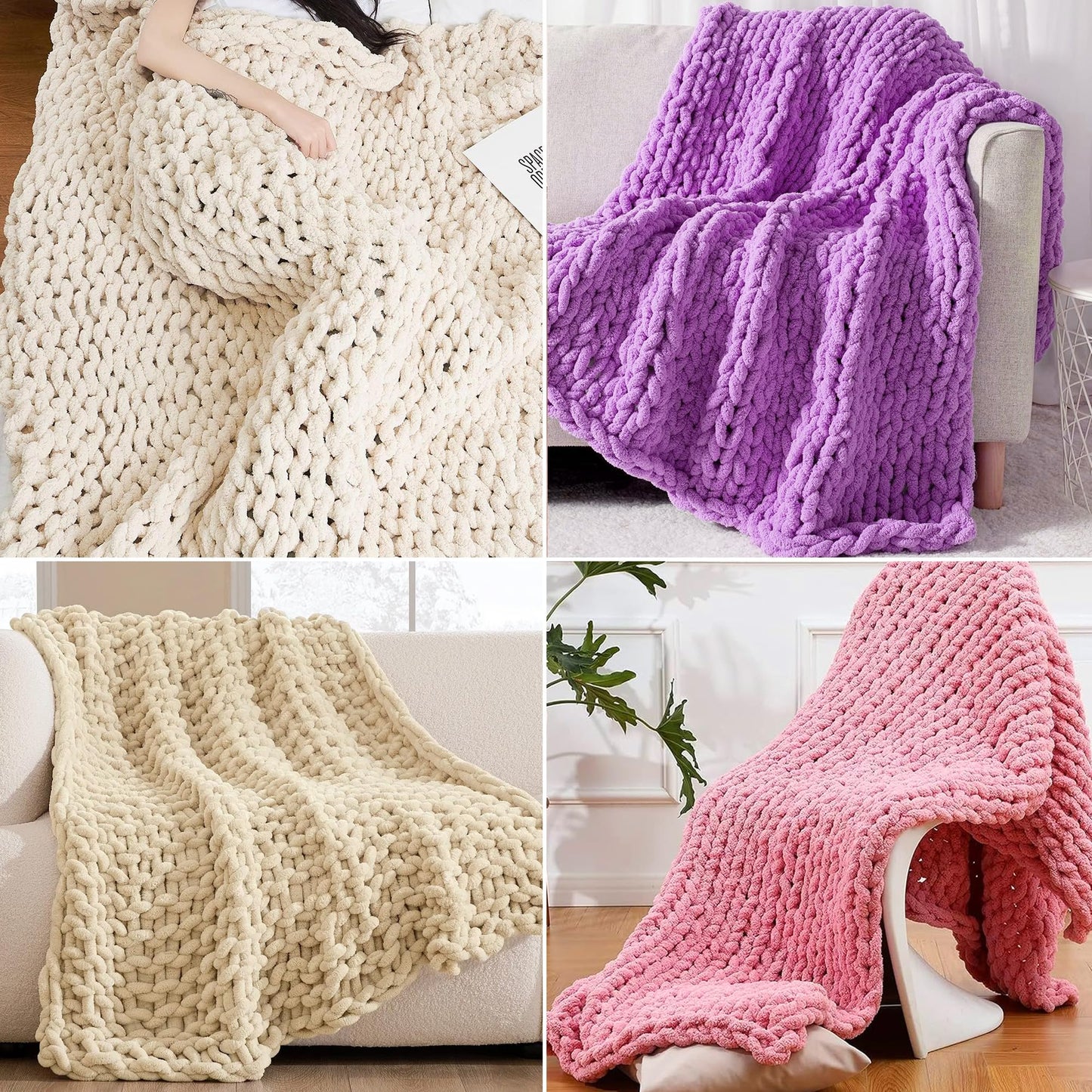 40” Chunky Knitting Blanket Loom - Customizable Knitting Looms - Adjustable Size & Portable Design Chunky Knit Blanket Loom - Beginner-Chunky Knitting for Beginners and Home Decoration