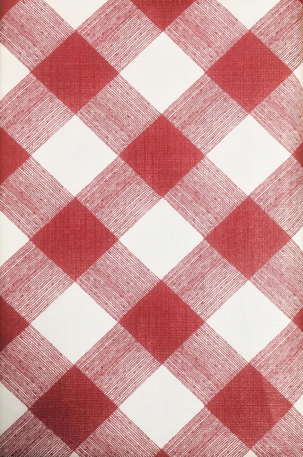Better Home 52"x52" Square PEVA Tablecloth - Flannel Backed Kitchen Decorator, Red Checkered