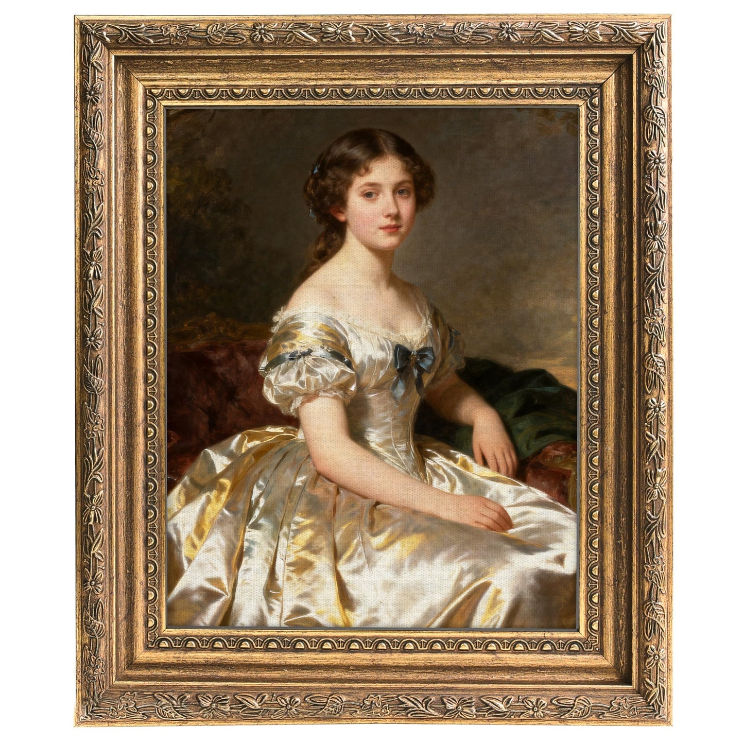Abtgt 8x10 Canvas Floating Frame, Depth 2cm, Matte Gold Antique Ornate Canvas Frame for Oil Painting Art Prints, Vertical or Horizontal Wall Display, 1 Pack