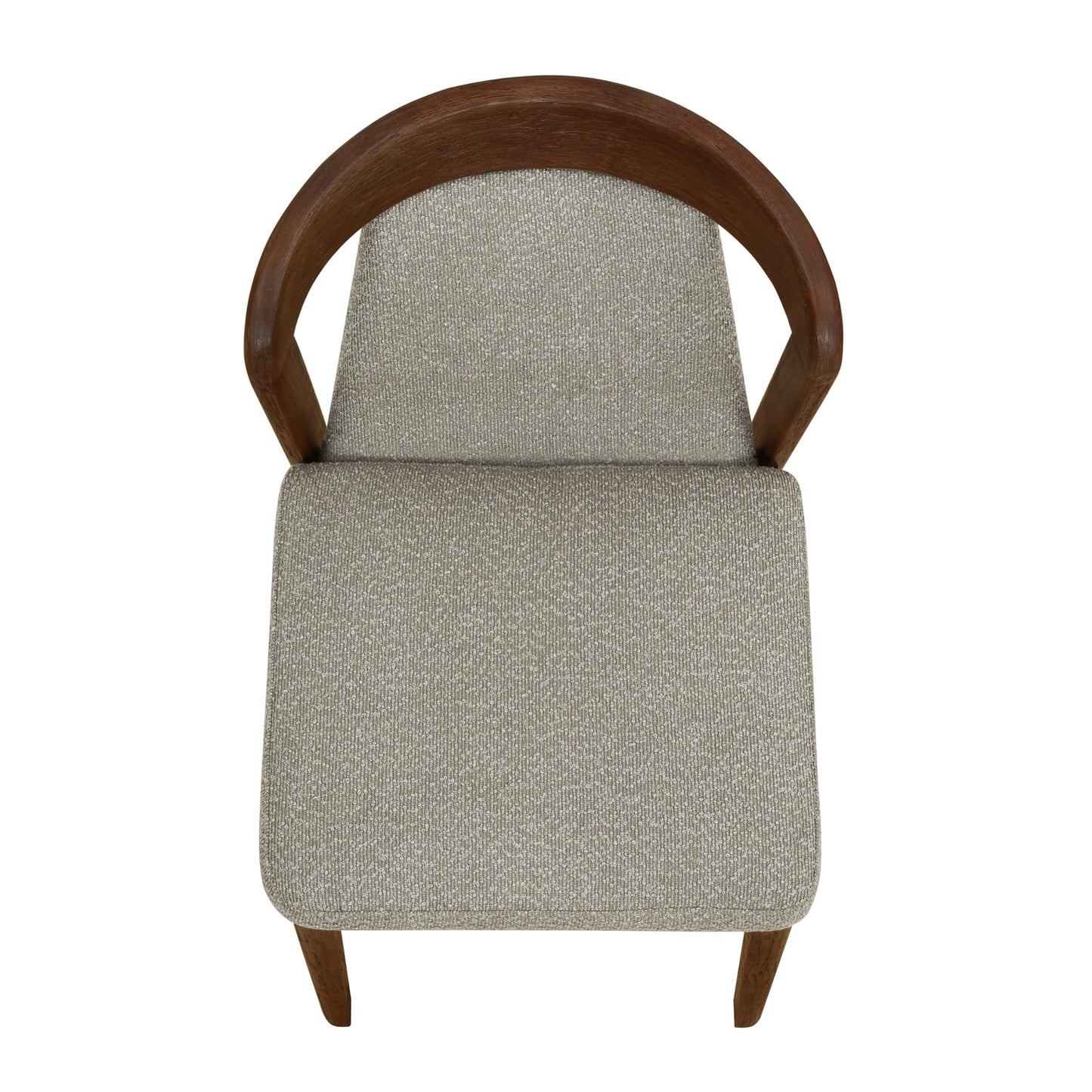 Christopher Knight Home Falei Boucle Upholstered Dining Chair Set of 2, Curved Backrest Kitchen Side Chair, Wooden Armless Dining Room Chair, Extra Seat for Living Room, Walnut+Light Brown