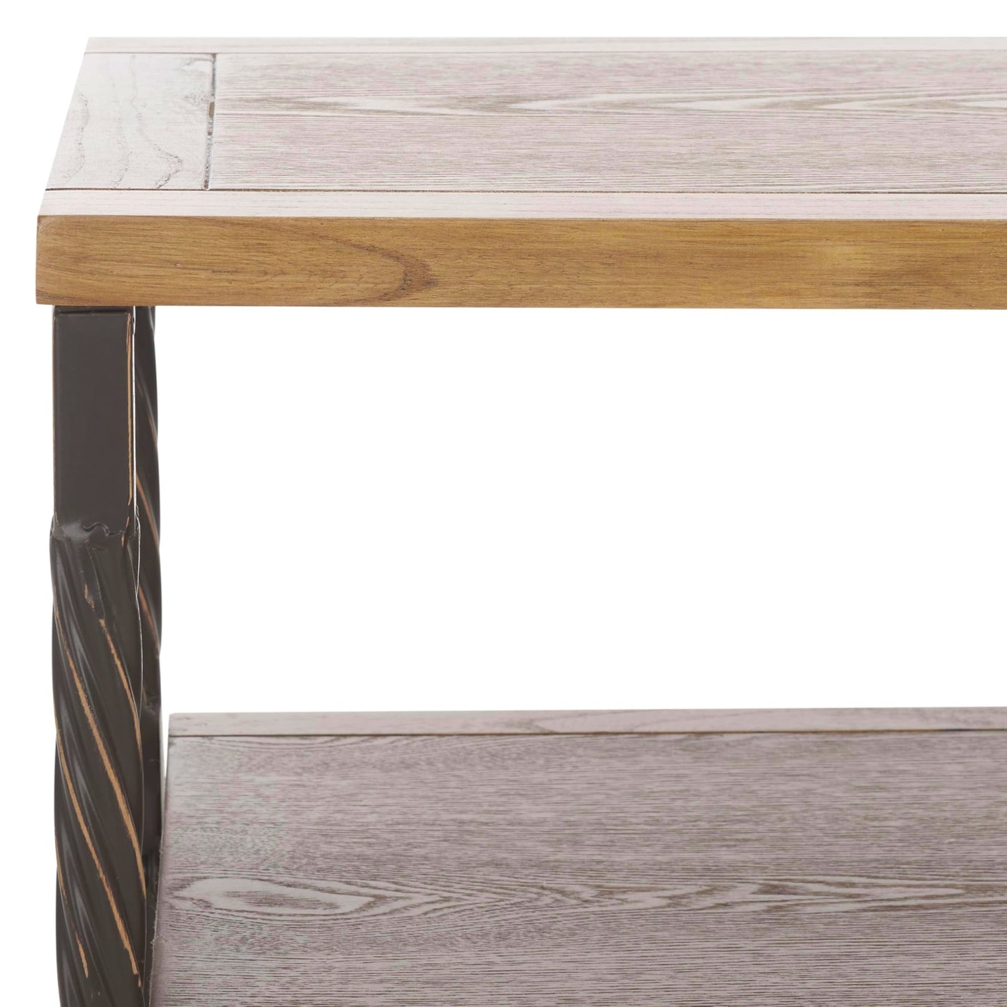 SAFAVIEH Home Collection – Joshua Oak Brown 3-Drawer Console Table with Shelf, Wicker Front Storage Drawers, Farmhouse-Inspired Accent Console for Entryway or Living Room (AMH6532C)