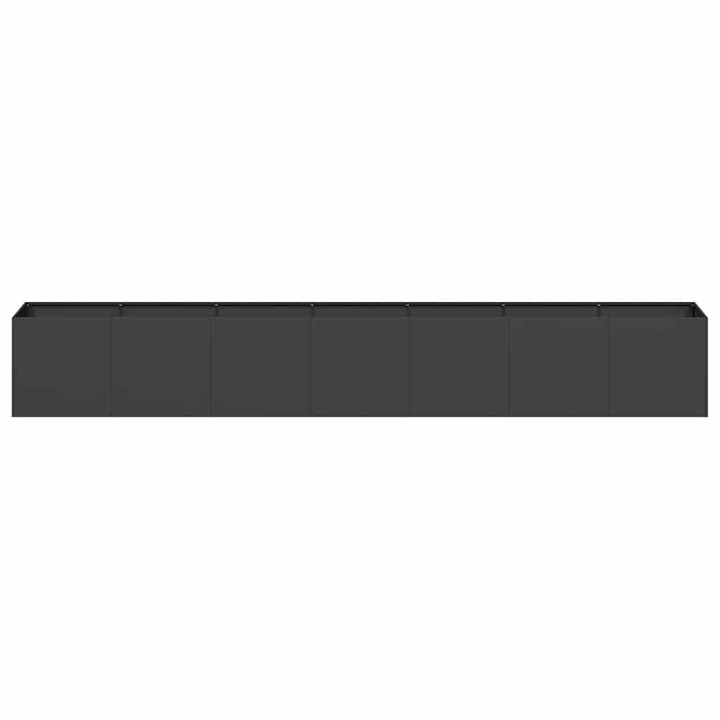 Tmriohed Large Rectangular Planter Box Black Cold-Rolled Steel Matte Outdoor Planter 110.2 x 15.7 x 15.7 in for Garden Patio Balcony Container Gardening
