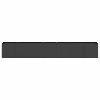 Tmriohed Large Rectangular Planter Box Black Cold-Rolled Steel Matte Outdoor Planter 110.2 x 15.7 x 15.7 in for Garden Patio Balcony Container Gardening
