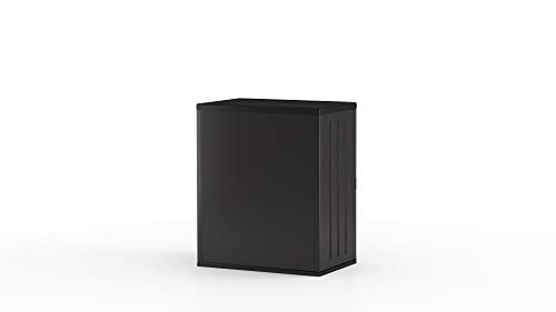 Suncast Commercial Heavy-Duty 9 Cubic Ft. Resin Storage Cabinet with Lockable Handles, Adjustable Metal-Reinforced Shelves for Garage or Workspace, Black, Made in The USA