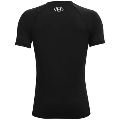 Under Armour Boys Tech Big Logo Short Sleeve T-Shirt , Black (001)/White , Large