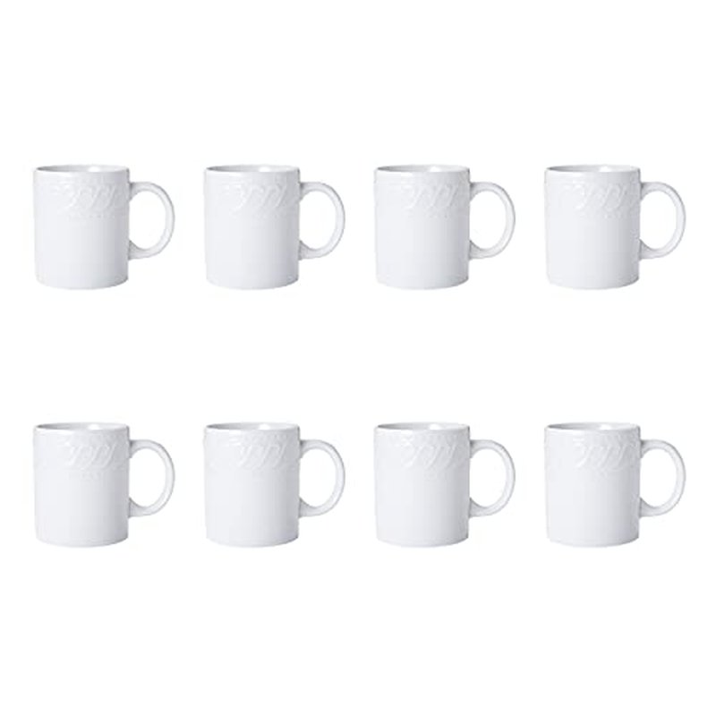 Pfaltzgraff Sylvia 32-Piece White Dinnerware Set, Service for 8, Durable Stoneware Plates, Bowls, and Mugs, Microwave and Dishwasher Safe