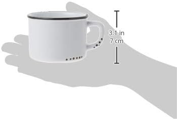 Abbott Collection Enamel Look Stoneware Cappuccino Mug, 27-ENAMEL/CAP WHT, White