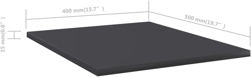 15.7"x19.7"x0.6", Set 8 vidaXL Gray Bookshelf Boards, Durable Engineered Wood, Modern Design, Versatile Storage