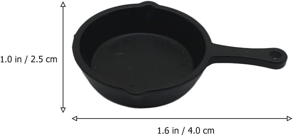 ARTIBETTER 10pcs Mini Cast Iron Skillet Set, Small Frying Pan for Dollhouse Kitchen Accessories
