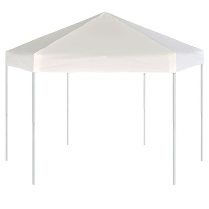 Hexagonal Gazebo Cream White, 11.8x11.8x9.2 ft Outdoor Canopy Tent with Mesh Sidewalls, Portable Pop Up Patio Shelter for Parties, Weddings, Backyard Events Lawn Structures