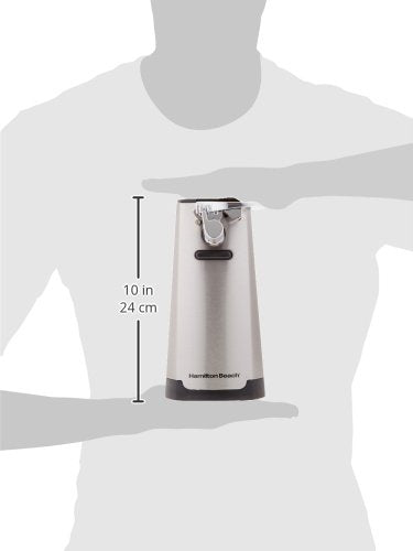 Hamilton Beach Extra-Tall Electric Automatic Can Opener with Easy-Clean Detachable Cutting Lever, Cord Storage, Knife Sharpener, Brushed Stainless Steel (76700)