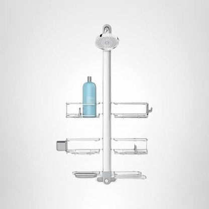 simplehuman Adjustable and Extendable Shower Caddy XL, Stainless Steel and Anodized Aluminum