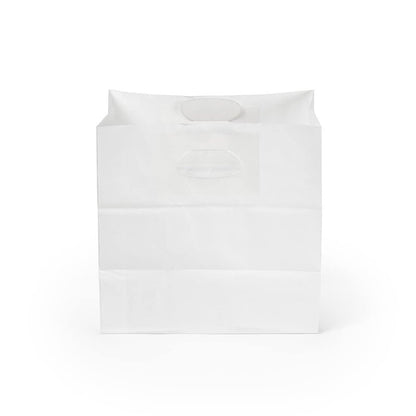Restaurantware-Bag Tek 11 x 7 Inch Paper Take Out Bags, 100 With Handles Paper Shopping Bags - Rectangle, Medium, White Paper Gift Bags, Sturdy, For Shopping, Parties, Or Take Out