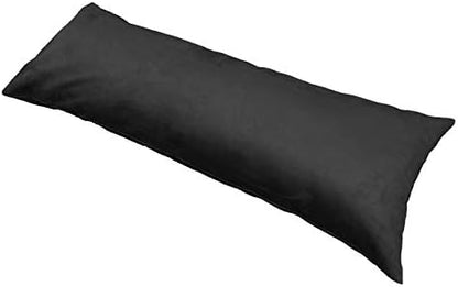 20 54 Inch MoonRest Classic Microsuede Body Pillow Pillowcase - Ultra-Soft Plush - Hidden Zipper X - Cool Black