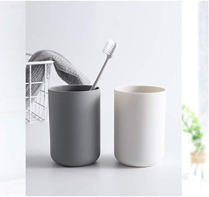 Generic countertop 2pcs Toothbrush Holder Japanese Style Bathroom Accessories Toothpaste Holder Makeup Brush Cup, Razor