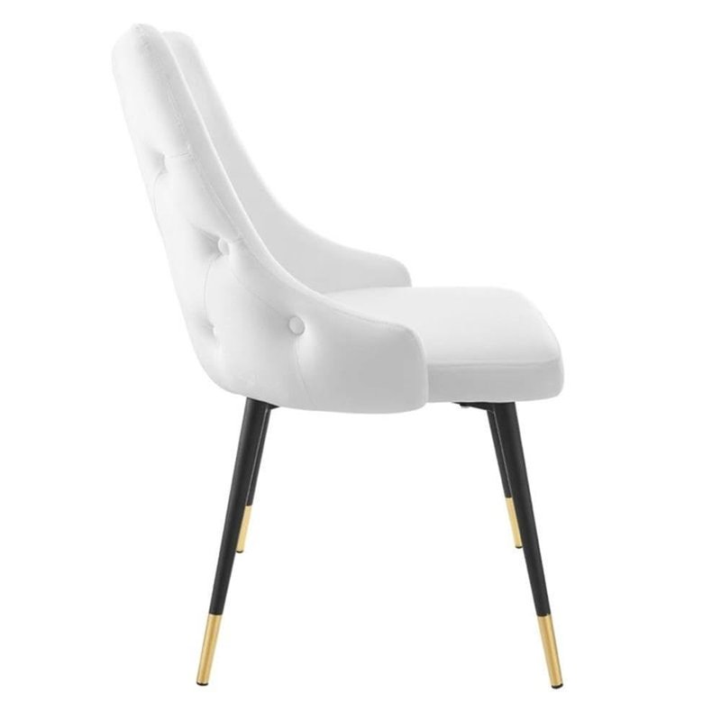 Modway EEI-3907-WHI Adorn Tufted Performance Velvet Dining Side Chair, White