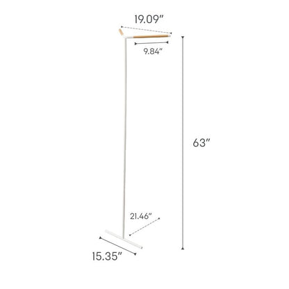 Yamazaki Home Tower Freestanding Corner Coat Rack, Modern Leaning Coat Hanger Stand With Wooden Accent For Bedroom Living Room Or Entryway, 63" - Steel + Wood