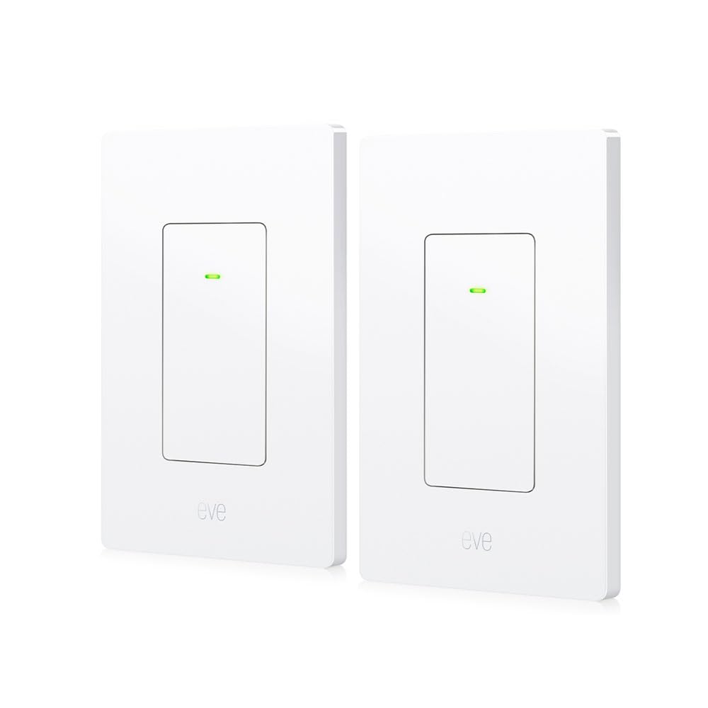 Eve Light Switch (Matter) – Smart Wall Switch for Apple Home, Alexa, Google Home, SmartThings; for Single-Pole & 3-Way switches; Thread, Requires Thread Border Router & Neutral Wire; UL-Certified