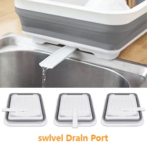 Collapsible Dish Drainer with Drain Plug & Swivel Spout - Space-Saving, Portable Dish Rack for Kitchens, RVs, Campers & Travel Trailers