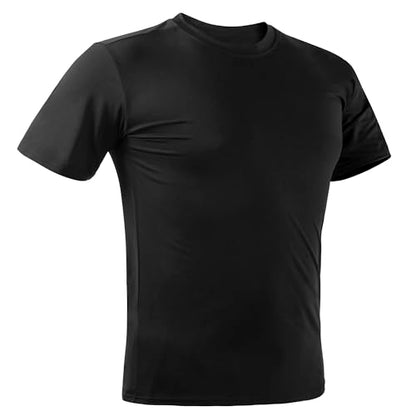 Mens T-Shirts Crew Neck Basic Tees，Soft Fit Short Sleeve Stretch T-Shirts Basic Lightweight Gym Tops for Athletic Black