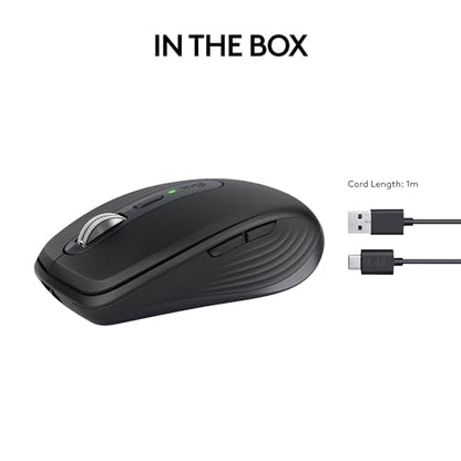 Logitech MX Anywhere 3S Compact Wireless Mouse, Fast Scrolling, 8K DPI Any-Surface Tracking, Quiet Clicks, Programmable Buttons, USB C, Bluetooth, Windows PC, Linux, Chrome, Mac - Rose
