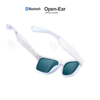 OhO Smart Glasses,Safety Glasses with Bluetooth Speaker,Indoor/Outdoor UV Protection and Voice Control,Unisex(Blue Light Lens)