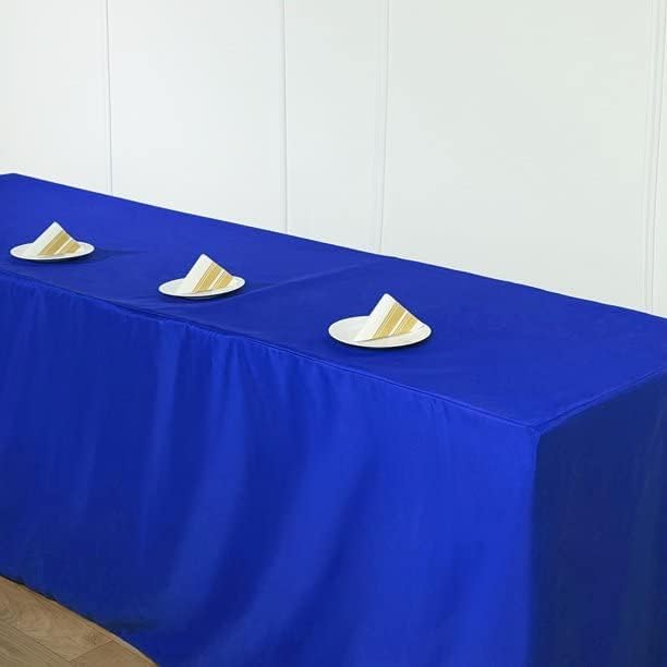 BEEKAY 1 4 3 48" Inch 24" Inch Pc Feet Royal Blue Fitted Open Back Rectangular Sided Table Cloth X Polyester Washable