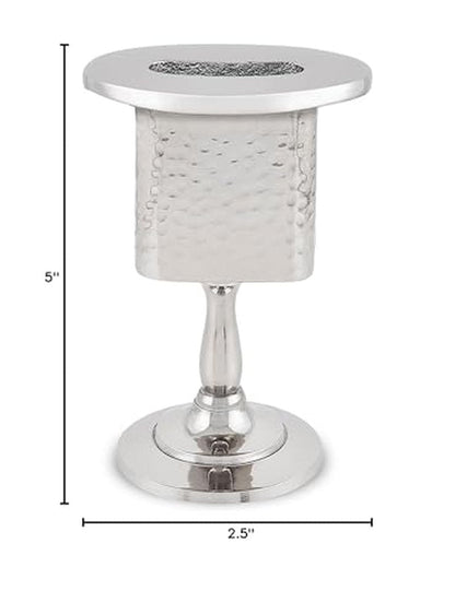 Zion Judaica Elegant Shabbos Havdalah Set Gift Boxed Hammered Metal High Polished Includes Kiddush Cup 5.5 oz Wine Goblet Tray Braided Havdualah Candle Holder Besamim Spice Box End of Shabbat Gift Set