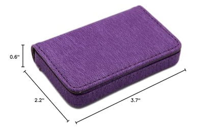 RFID Blocking Wallet - Minimalist Leather Business Credit Card Holder - Purple2