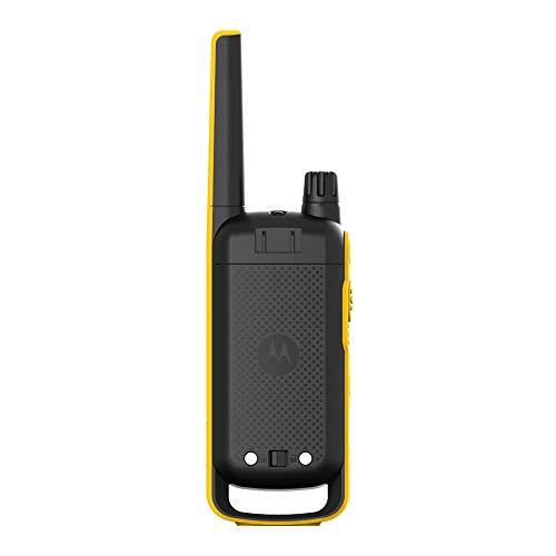 Motorola T470 Talkabout Two Way Radios, Long Range Emergency Rechargeable Waterproof Walkie Talkies 22 Channel, 35 Mile outdoor Black Yellow, 2 Pack
