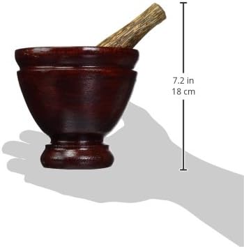 Thai Mortar Pestle Grinding Cookware, 5 inch, Thai Food Menu Recipe Kitchen Tool