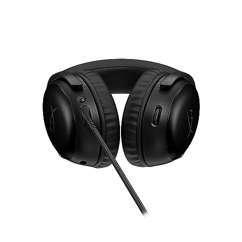 HyperX Cloud III – Wired Gaming Headset, PC, PS5, Xbox Series X|S, Angled 53mm Drivers, DTS Spatial Audio, Memory Foam, Durable Frame, Ultra-Clear 10mm Mic, USB-C, USB-A, 3.5mm – Black