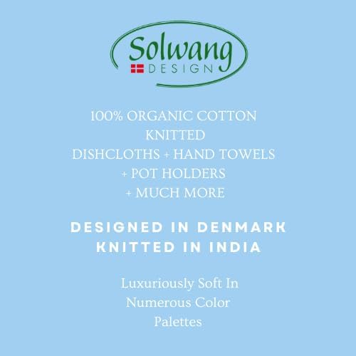 3-Piece Danish Cotton Dishcloths, 100% Certified Organic Cotton Made in India (Rustic Green Organic Combi)