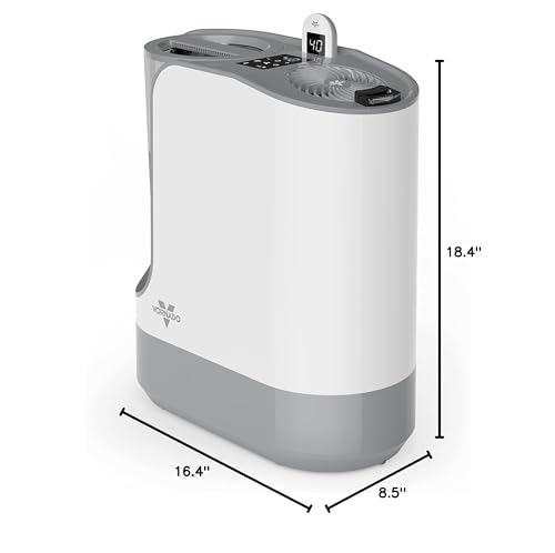 Vornado UH200 Ultrasonic Humidifier with Fan-Assisted Whole Room Humidification, Auto Humidity Control, Remote, and Electronic Humidistat, UH200 — 1.75 gal tank, White
