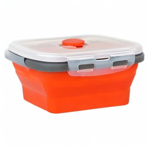 Ecomorning 3Piece Round Collapsible Lunch Container Silicone Food Storage Containers Collapsible Camping Bowl with Airtight Silicone Lids, Microwave, & Freezer Safe, 350ML