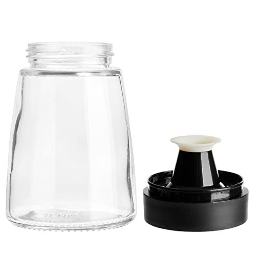 Juvale Glass Oil & Vinegar Dispenser Set - Leak-Proof No-Drip Glass Salad Dressing Bottle & Sauce Bottles - Olive Oil Cruet & Balsamic Vinegar Dispenser - Pack of 2, 5.5 fl oz, Black