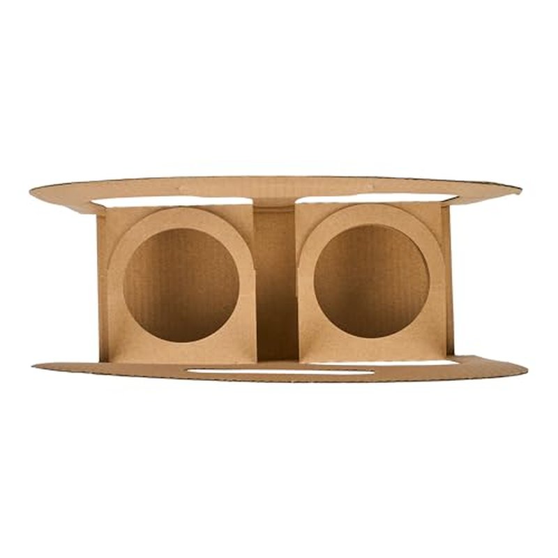 Restaurantware Bio Tek Drink Carriers 100 Disposable Cup Carriers With Handles - Holds 2 Cups For Delivery Or To Go Kraft Paper Drink Holders Built-In Handle Fits Multiple Beverages