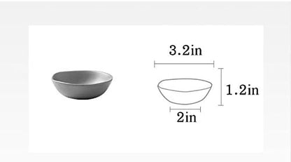 Classic Matte Ceramic Sauce Dishes, Sushi Dipping Bowls, Appetizer Plates with Irregular Edge, Set of 4