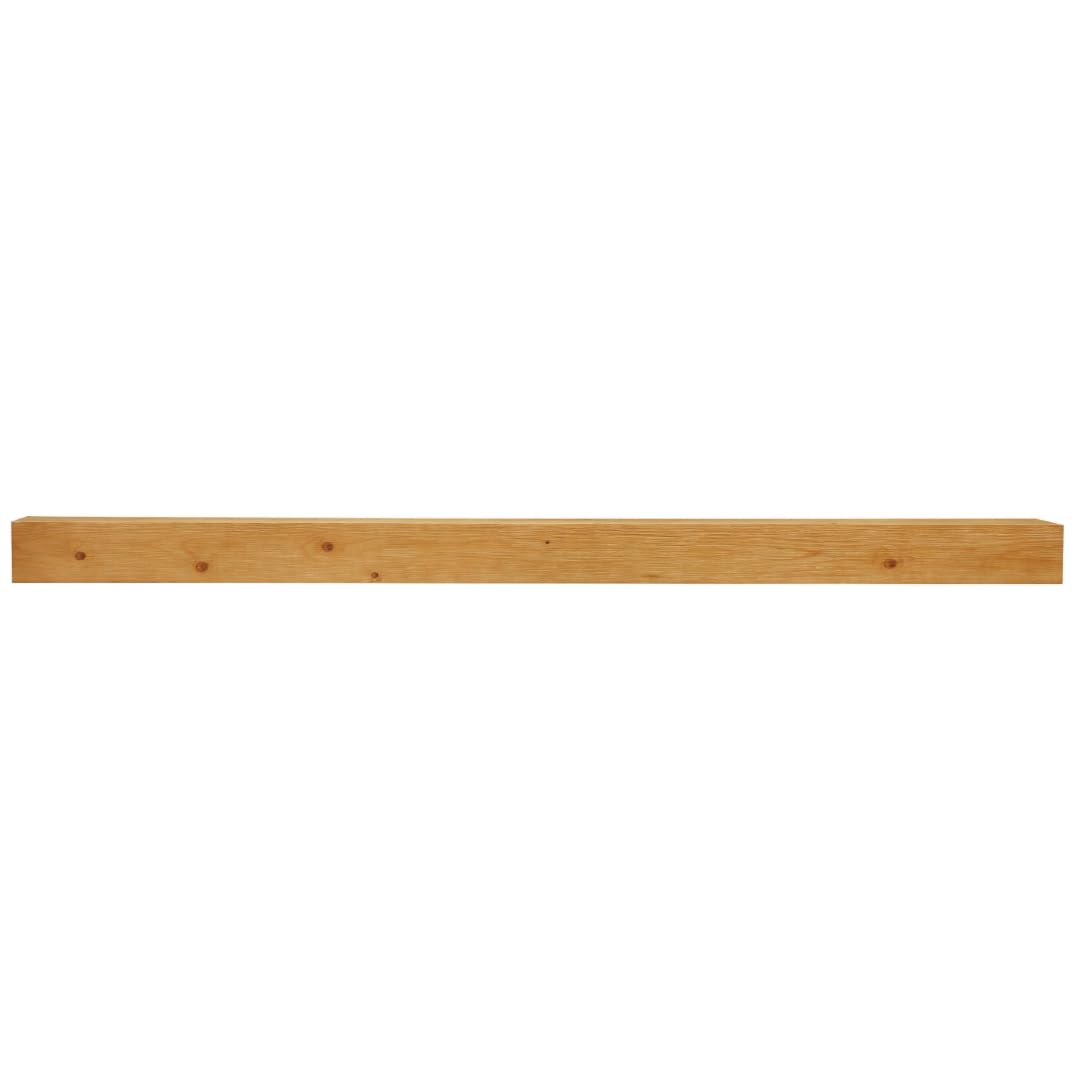 Touchstone Floating Fireplace Mantel Shelf – Solid Wood Wall-Mounted Mantel – Rustic Farmhouse Style 84 Inch – Natural Finish