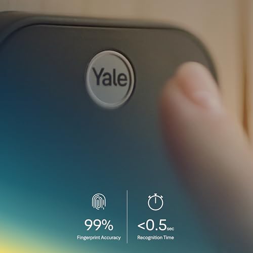 Yale Assure Lock 2 Touch Deadbolt, Black Suede Key-Free Smart Entry Door Lock with Wi-Fi Connected Touchscreen Keypad and Fingerprint Scanner for Code Entry and Remote Access, YRD450-F-WF1-BSP