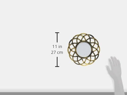 Kole Imports OS256 Distressed Gold Circle Wall Mirror