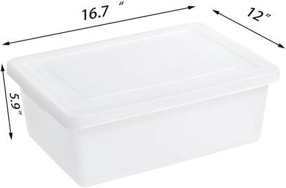 Skiennix 15 Quart Stackable Storage Bins - Organize Shoes & Crafts | 2 Pack with Lids