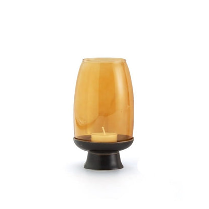 Candlestick Holders Ceramic Candlestick with Glass Lampshade Household Aromatherapy Candle Holder Tea Room Decoration Candle Holders