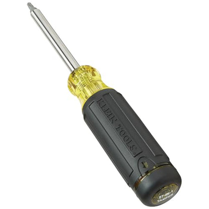 Klein Tools 32307 Multi-bit Tamperproof Screwdriver, 27-in-1 Tool with Torx, Hex, Torq and Spanner Bits with 1/4-Inch Nut Driver