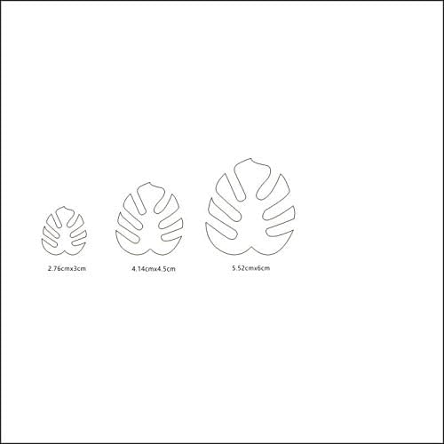 CHENRUI Cookie Fondant Cutters Set of 3 Monstera Leaf Polymer Clay Cutters