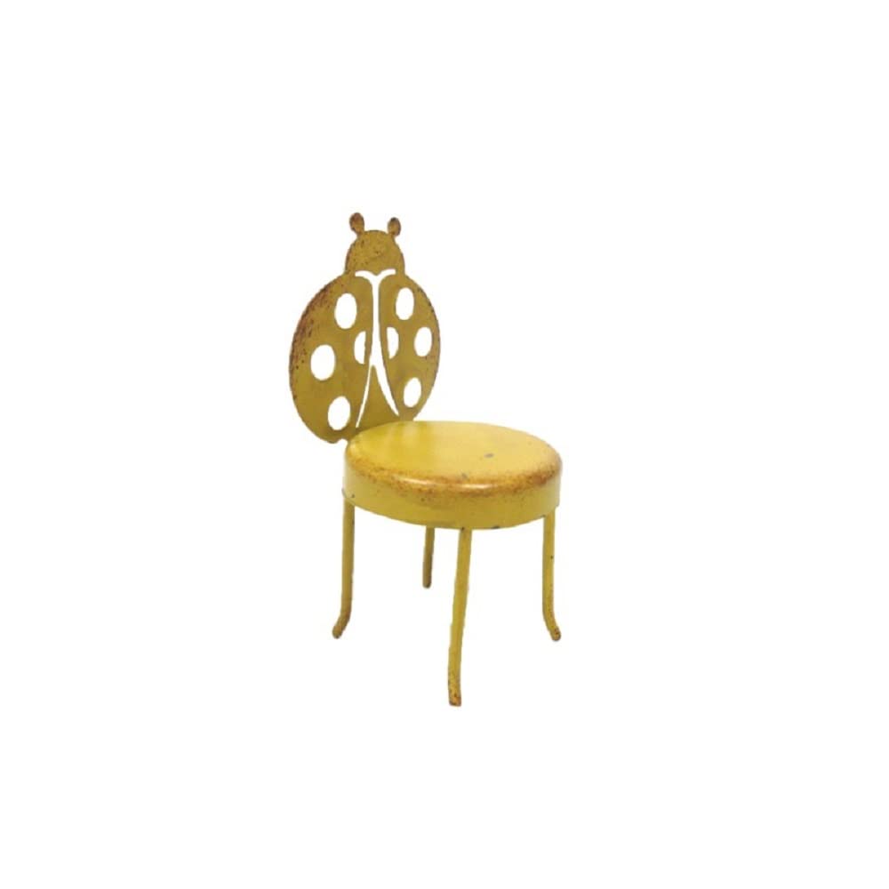 Pacific Giftware Enchanted Garden Decorative Metal Table and 2 Lady Bug Chairs Set Mini Fairy Garden Decorative Accessory 3pc Set